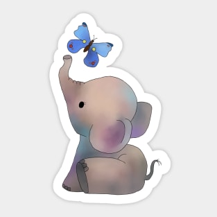 Elefant mit Schmetterling Sticker